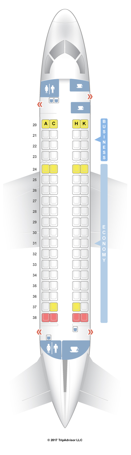 SeatGuru Seat Map Egyptair Embraer E170 (E70)