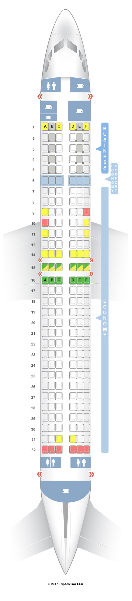 SeatGuru Seat Map KLM Boeing 737-800 (738)