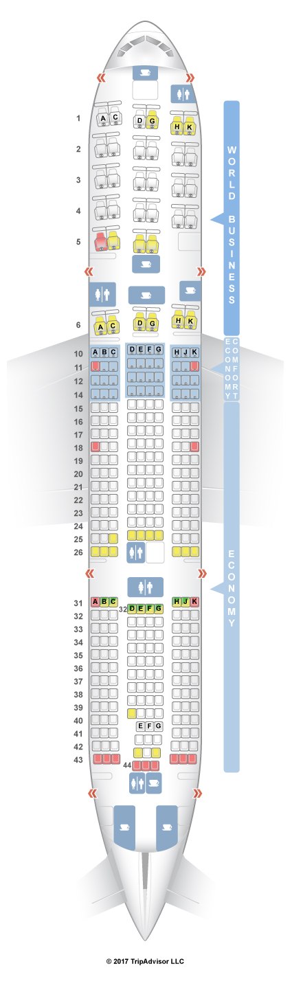 SeatGuru Seat Map KLM Boeing 777 200ER 772 