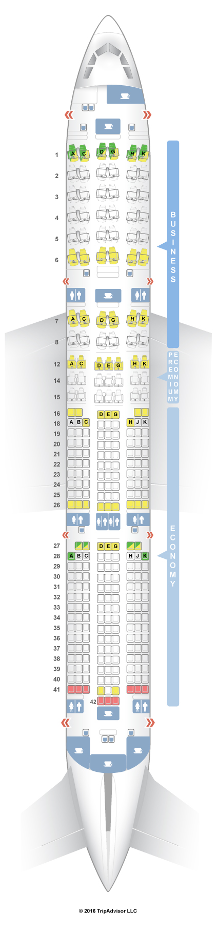 SeatGuru Seat Map Lufthansa Airbus A350-900 (359) V1