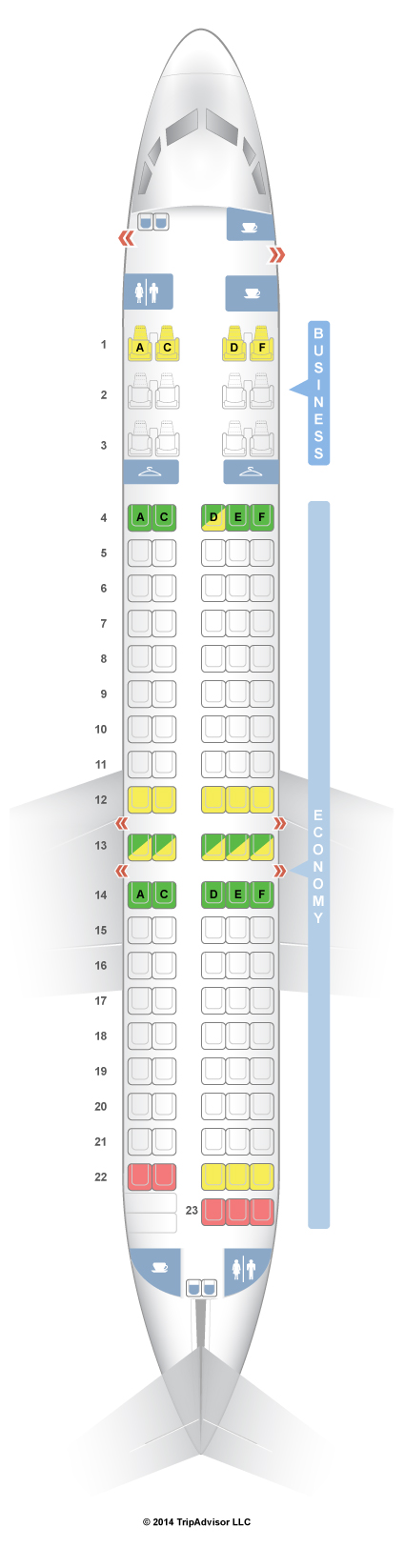 SeatGuru Seat Map Qantas Boeing 717-200 (717) Two Class