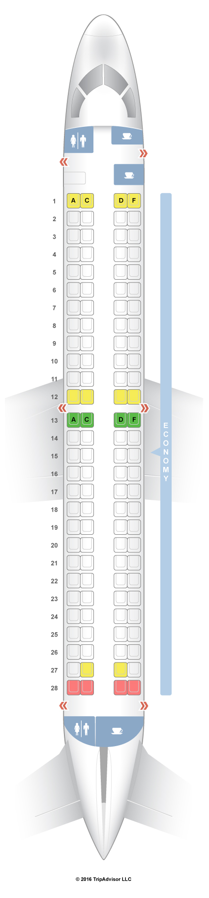 Embraer 190 Seat Map