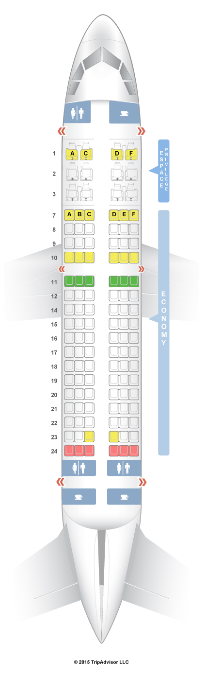 SeatGuru Seat Map Tunis Air Airbus A319 (319) V1