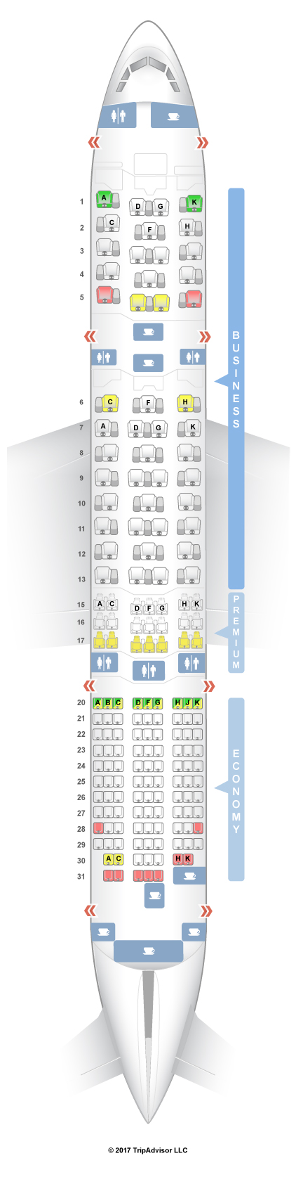 SeatGuru Seat Map ANA Boeing 787-8 (788) Three Class