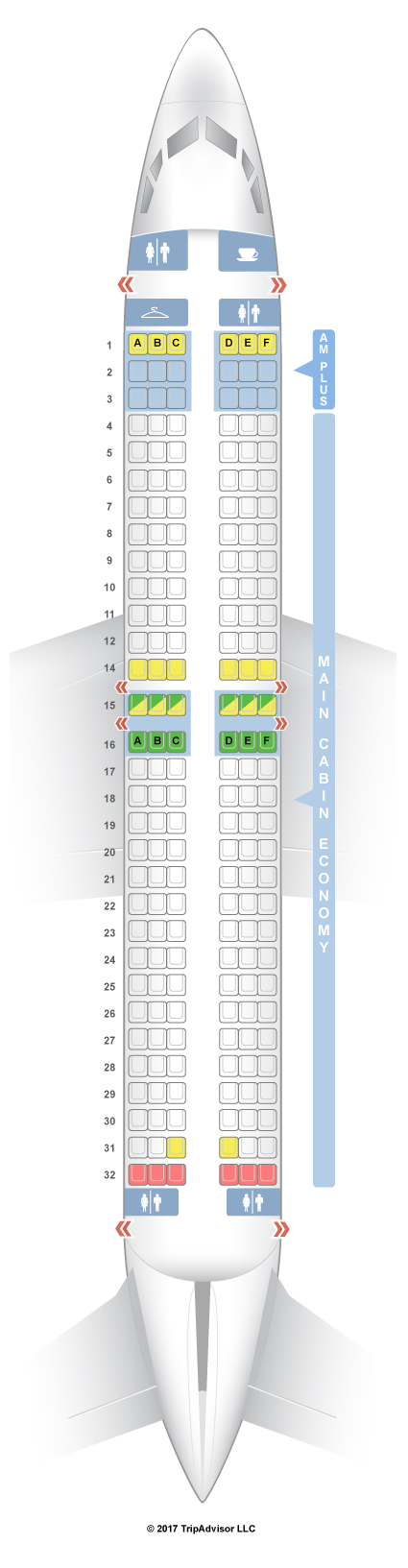 SeatGuru Seat Map Aeromexico Boeing 737-800 (738) V2