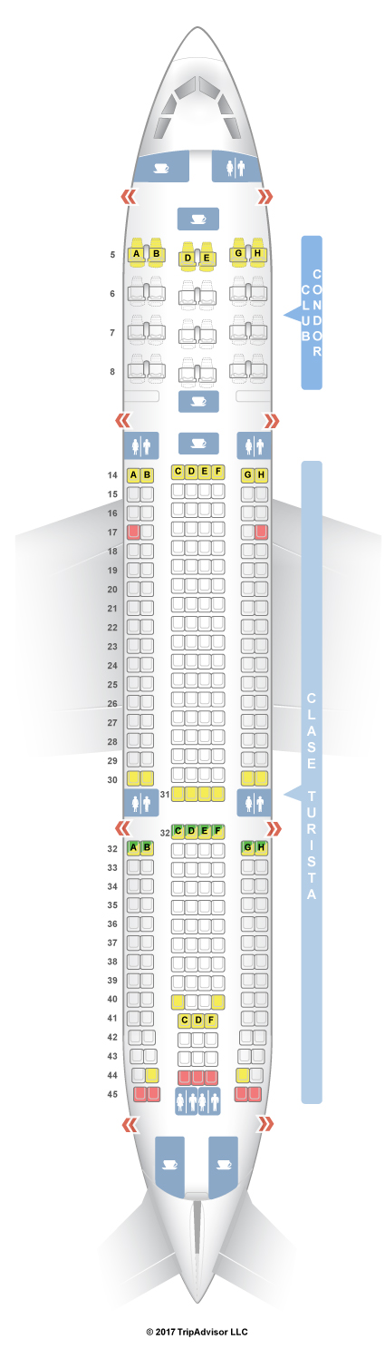 SeatGuru Seat Map Aerolineas Argentinas Airbus A330-200 (332)