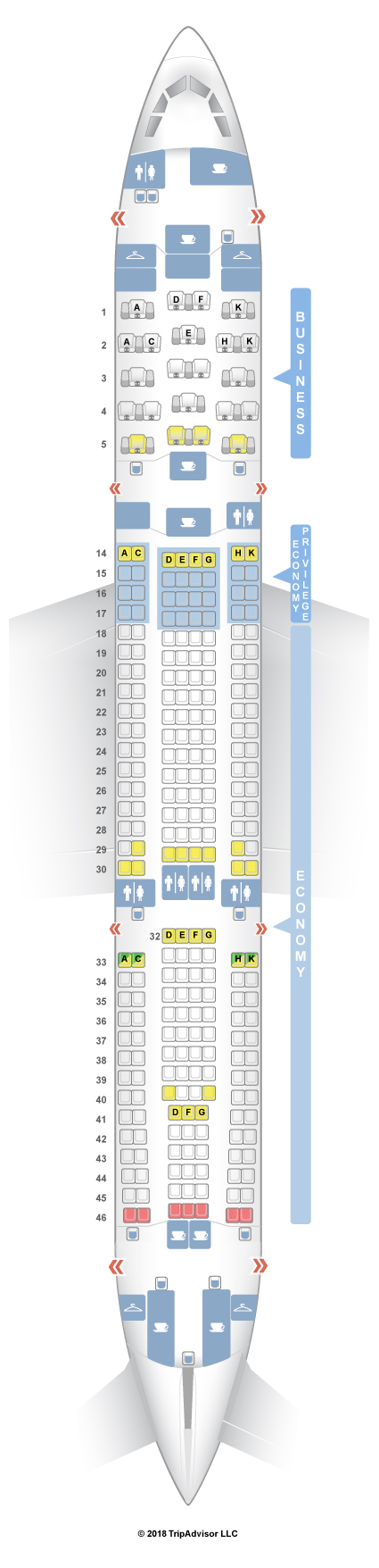 SeatGuru Seat Map Brussels Airlines Airbus A330-200 (332)