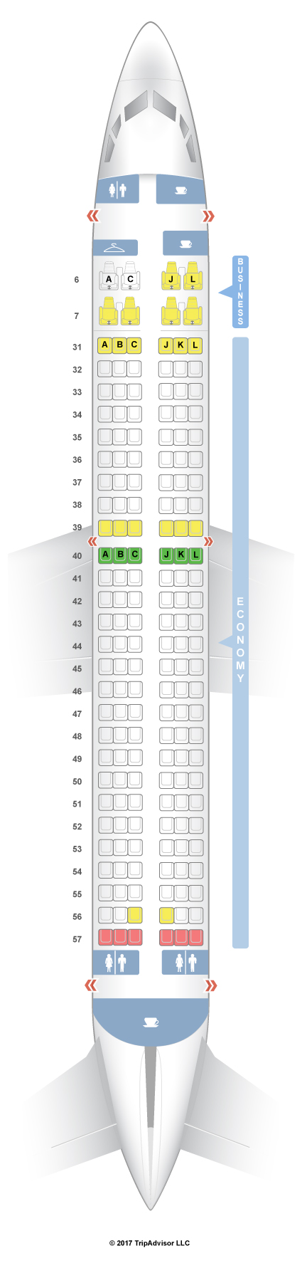 SeatGuru Seat Map China Eastern Boeing 737-800 (738) V1/V2