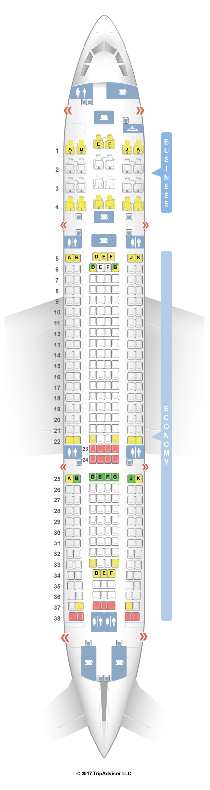 Seatguru Seat Map Nordwind Airlines Airbus A330 200 332