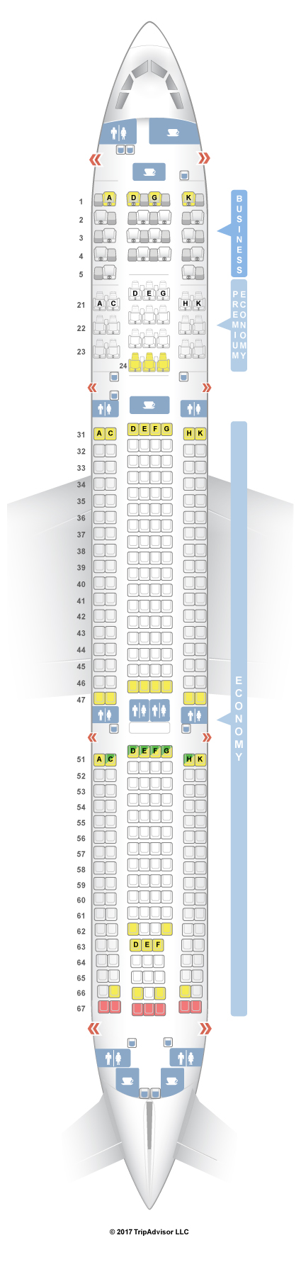 Philippine Airlines Airbus A350 Seat Map