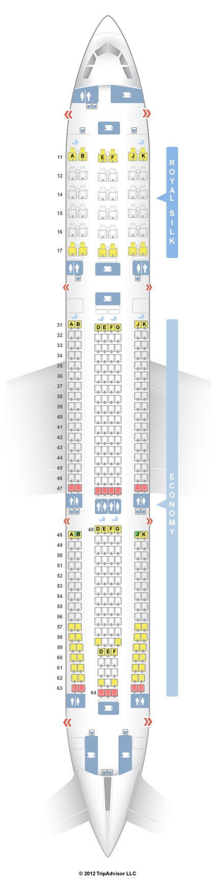 SeatGuru Seat Map THAI Airbus A330-300 (330) V1