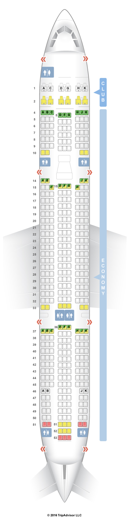 SeatGuru Seat Map Air Transat Airbus A330-300 (333) V1