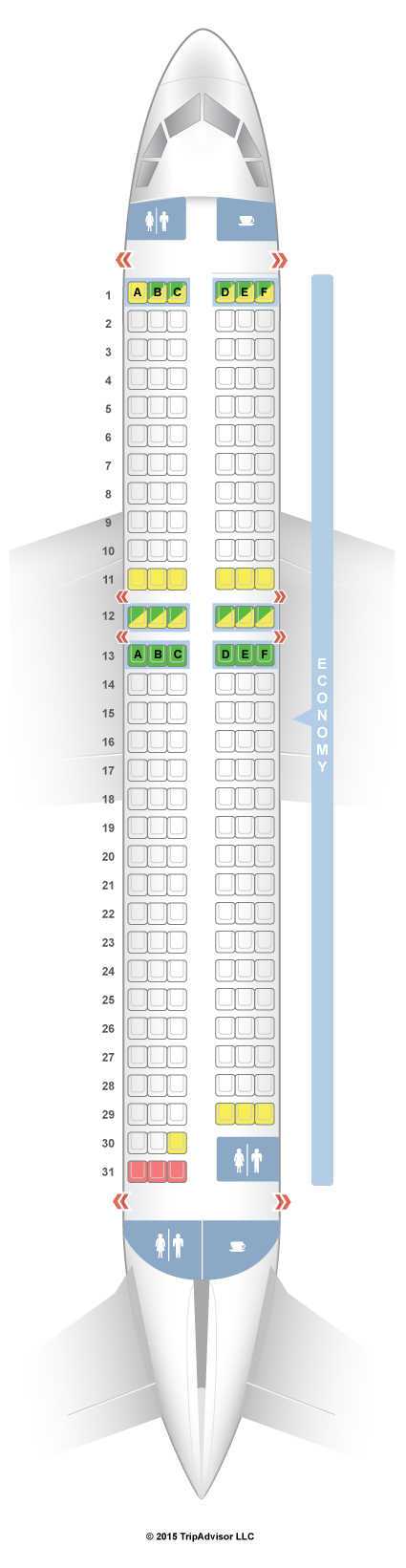 SeatGuru Seat Map EasyJet Airbus A320 320 V1   EasyJet Airlines Airbus A320 