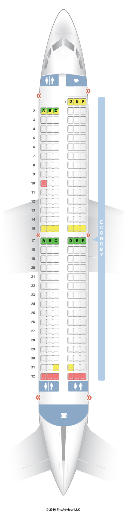 SeatGuru Seat Map Gol Boeing 737-800 (738) V2