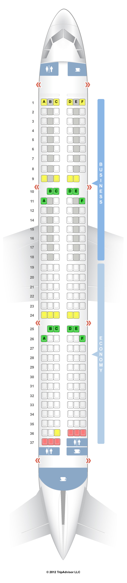 SeatGuru Seat Map SWISS Airbus A321 (321) V1