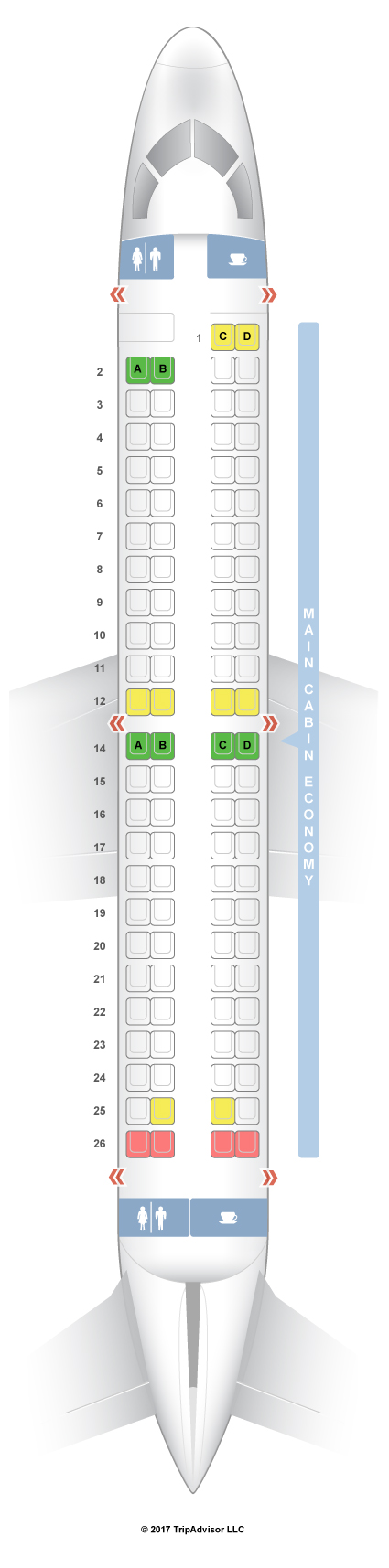 SeatGuru Seat Map Aeromexico Embraer 190 (E90) V2