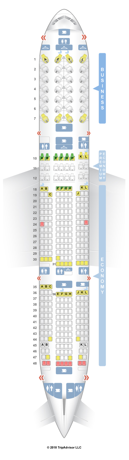 SeatGuru Seat Map Air France Boeing 777-200ER (772) Three Class V4 ...