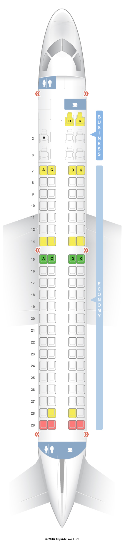 SeatGuru Seat Map Avianca Embraer 190 (E90) - SeatGuru