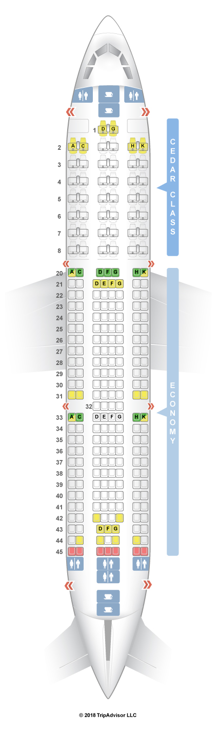 Seatguru Seat Map Middle East Airlines Airbus A330 200 332