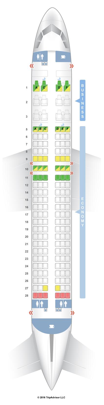 Airbus A320 Seating Map