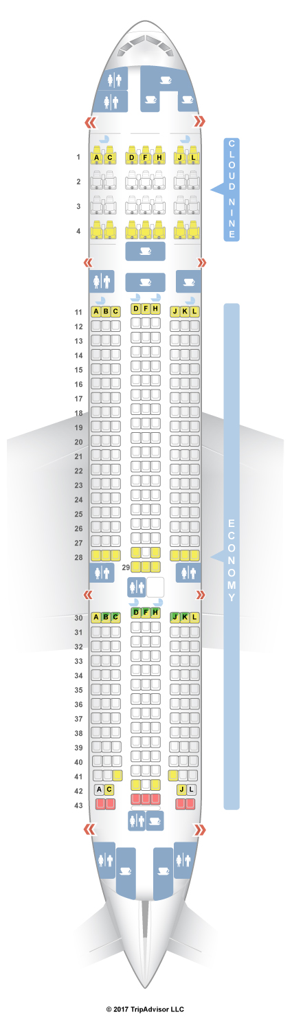 SeatGuru Seat Map Ethiopian Airlines Boeing 777-200LR (77L)