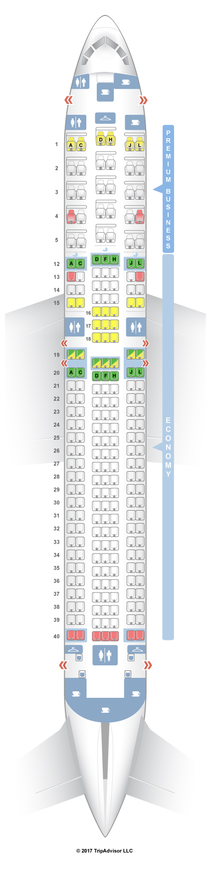 SeatGuru Seat Map LATAM Brasil Boeing 767-300ER (763) V2