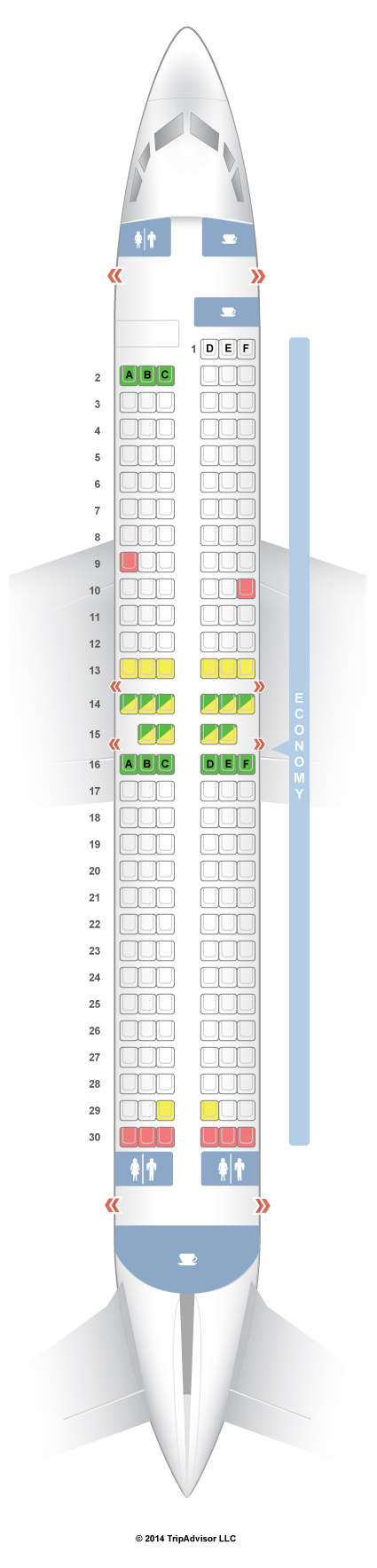 SeatGuru Seat Map Southwest Boeing 737-800 (738)