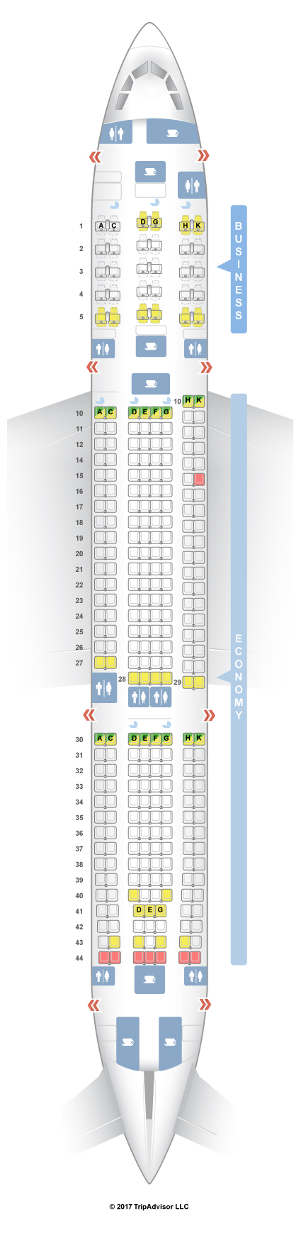 SeatGuru Seat Map Asiana Airbus A330-300 (333) Layout 1