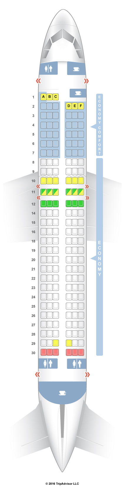 SeatGuru Seat Map Alitalia Airbus A320 (320) Layout 1