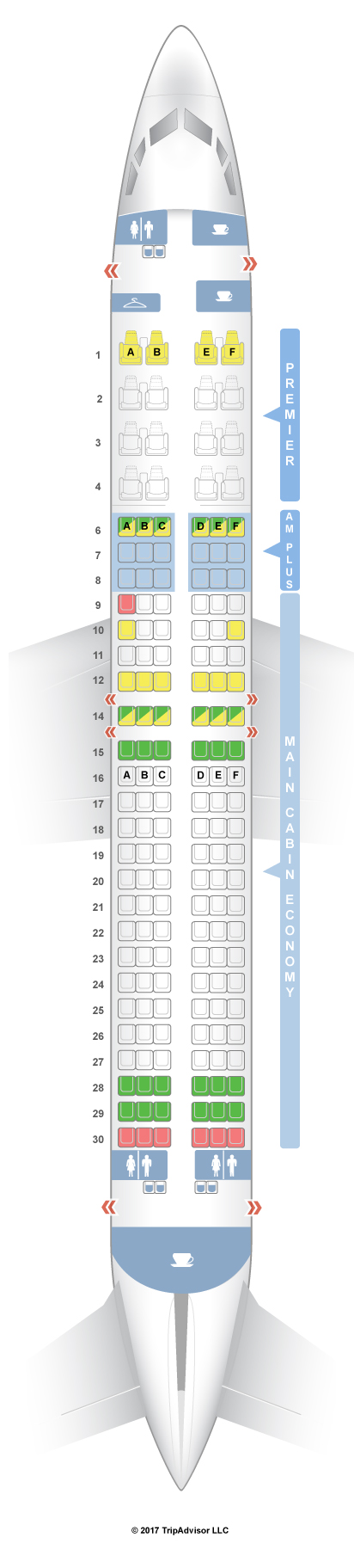 SeatGuru Seat Map Aeromexico Boeing 737-800 (738) Layout 1