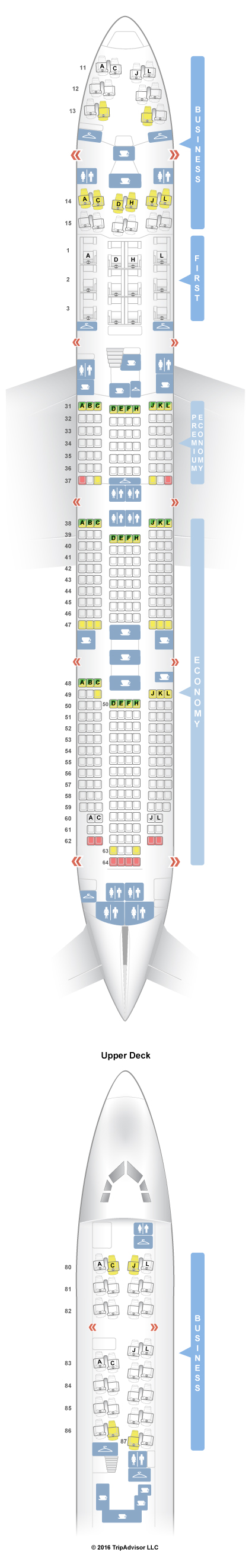Boeing 747 8i Lufthansa Business Class Seat Map