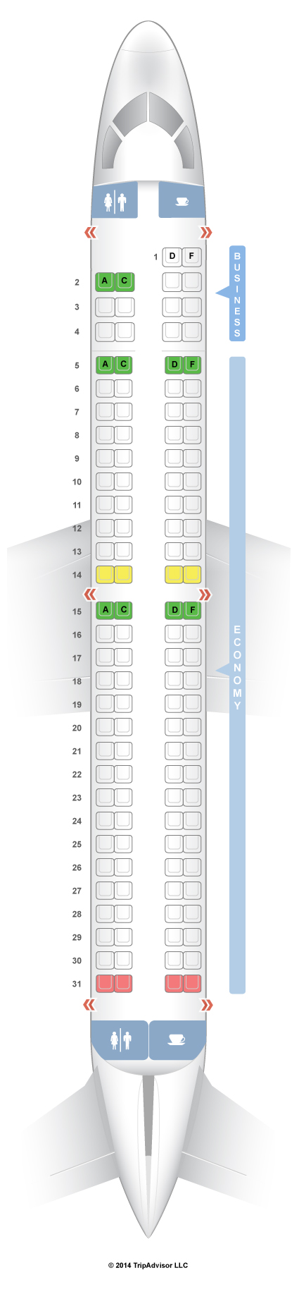 SeatGuru Seat Map Air Europa Embraer 195 (E95)