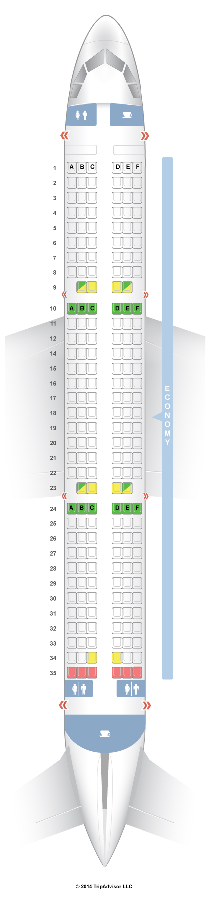 SeatGuru Seat Map Asiana Airbus A321-100 (321)