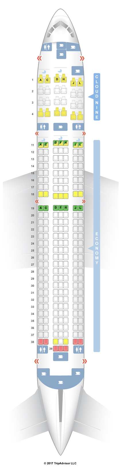 SeatGuru Seat Map Ethiopian Airlines Boeing 767-300ER (763)