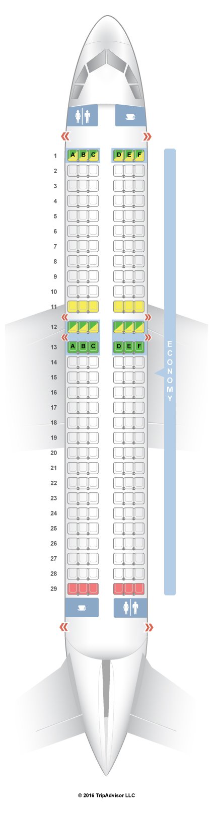 SeatGuru Seat Map WOW air Airbus A320 (320)