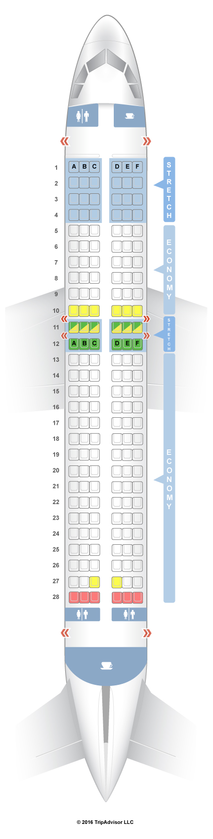 SeatGuru Seat Map Frontier Airbus A320 (320) V2