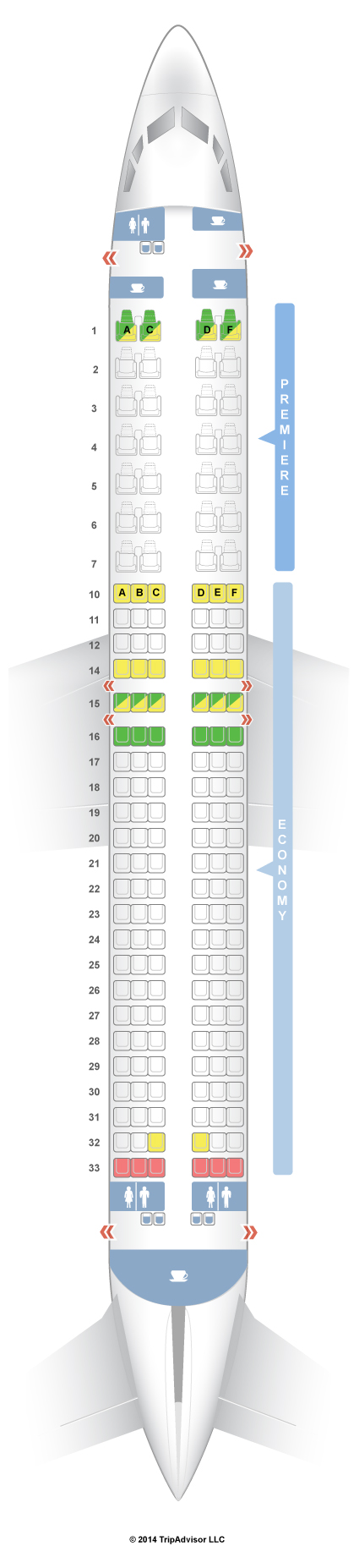 SeatGuru Seat Map Jet Airways Boeing 737-900 (739)