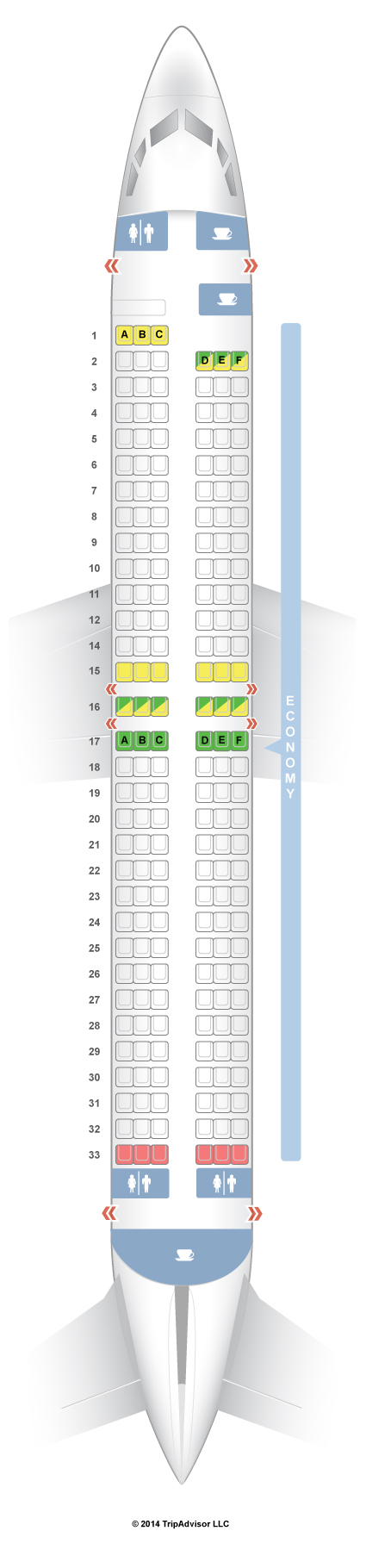 SeatGuru Seat Map Lion Airlines Boeing 737-800 (738)