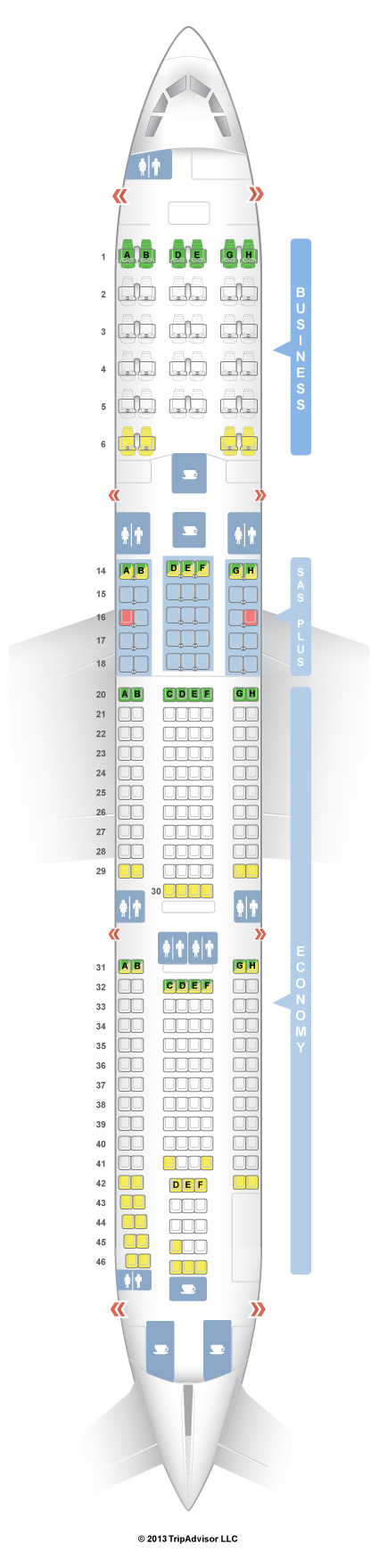 SeatGuru Seat Map SAS