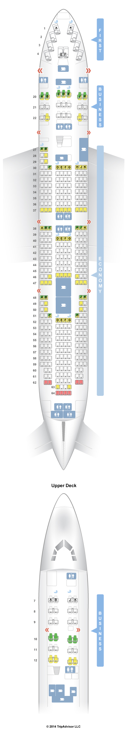 Asiana Airlines A380 Seating Chart