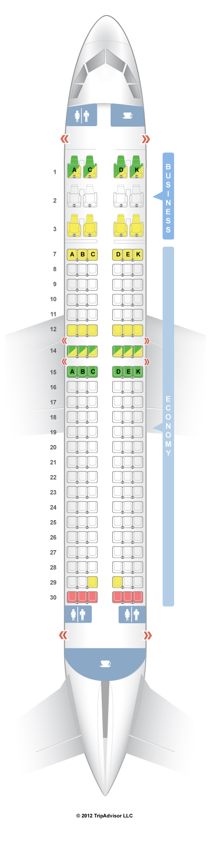 A320 Plane Seating Chart