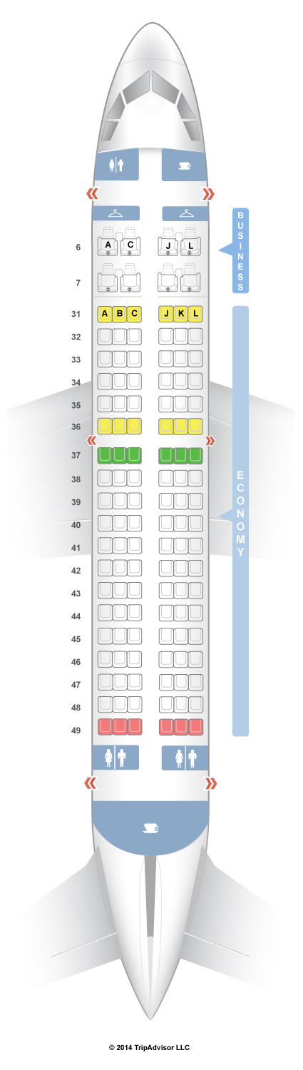 Delta Airbus A319 Seating Chart