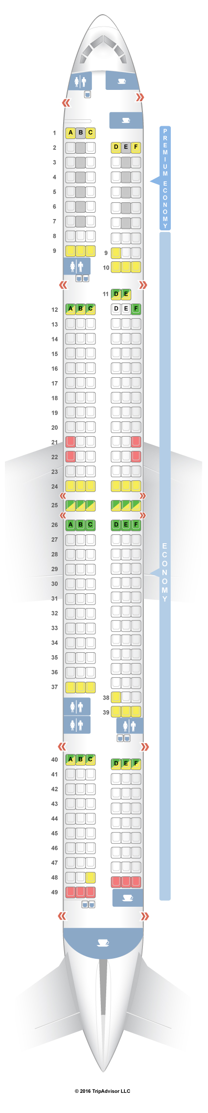 Boeing 757 Narrow Body Jet Seating Chart
