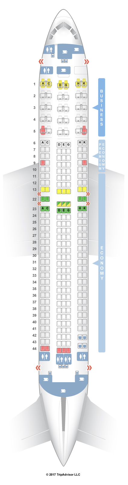 Boeing 767 Passenger Jet Seating Chart