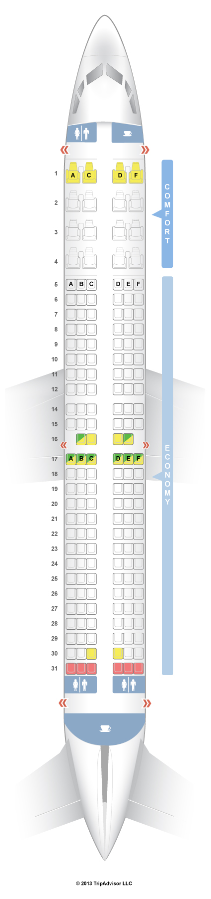 Seating Chart For American Airlines Boeing 737 800