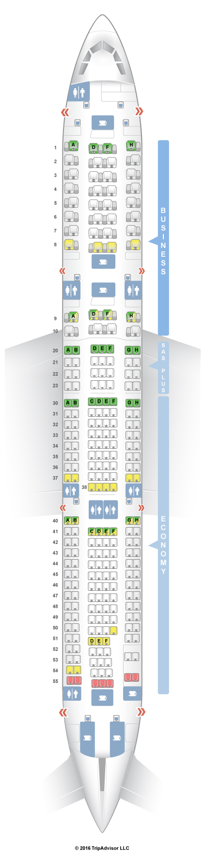Airbus A340 Jet Seating Chart