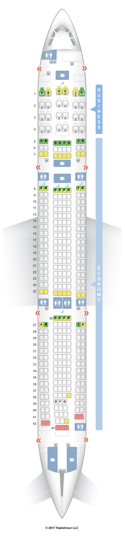 Fiji Airways A330 Seat Map SeatGuru Seat Map Fiji Airways   SeatGuru