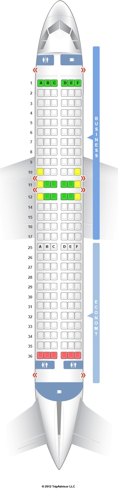 Swissair A330 Seat Map