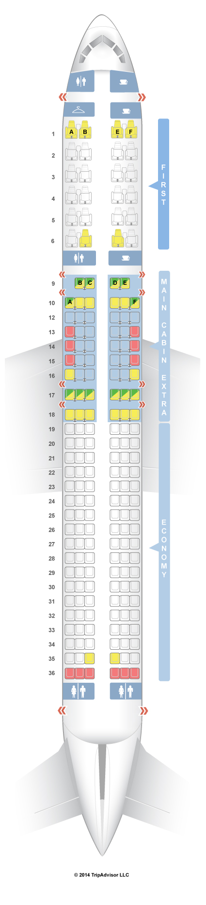 Icelandair 757 Seat Map