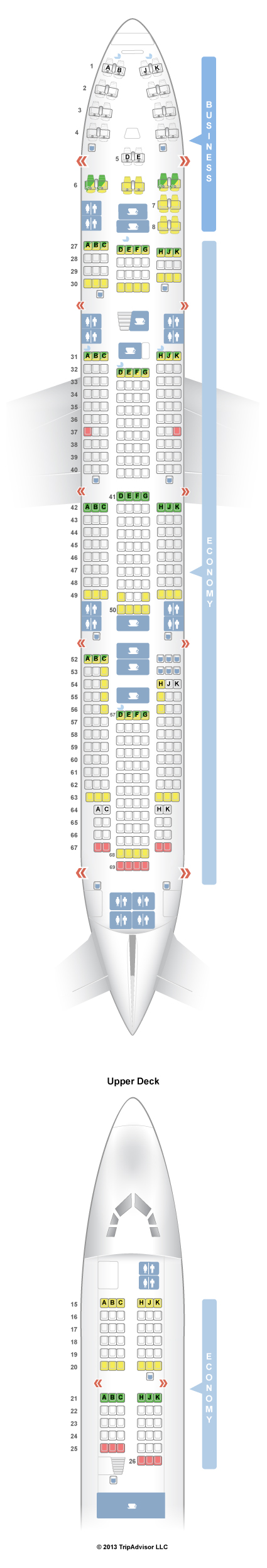 Fiji Airways Airbus A350 900 Seat Map